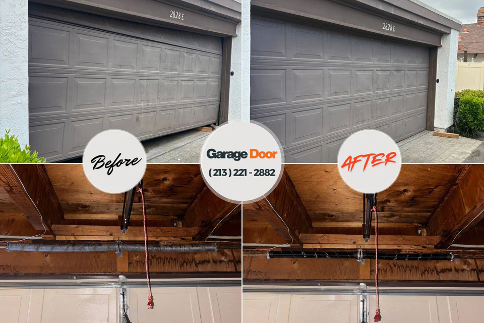 Before and after: garage door repair Emerald Mountain, AL